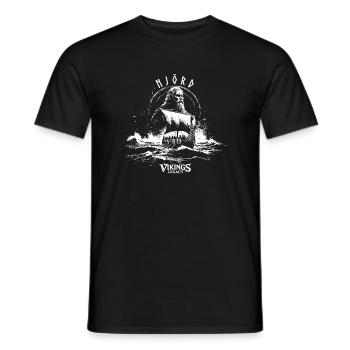Njörd - der Wikinger Meeresgott - Männer T-Shirt - Schwarz - Vorne - AI Model Male 178 light (178cm)