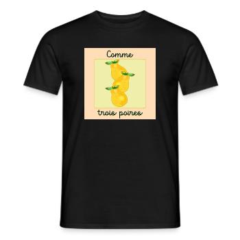 Haut comme trois poires - T-shirt homme - noir - Devant - AI Model Male 178 light (178cm)
