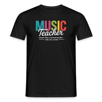 Illustration vibrante de professeur de musique - T-shirt homme - noir - Devant - AI Model Male 178 light (178cm)