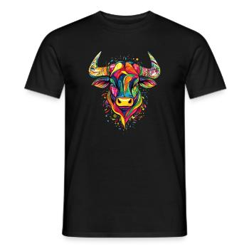 Stier Bulle Ochse Rind Bauernhof Kuh Taurus Bullen - Männer T-Shirt - Schwarz - Vorne - AI Model Male 178 light (178cm)