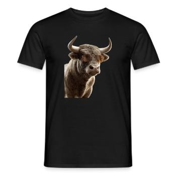 Stier Bulle Ochse Rind Bauernhof Kuh Taurus Bullen - Männer T-Shirt - Schwarz - Vorne - AI Model Male 178 light (178cm)