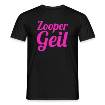 Zooper Geil – Déclaration en rose avec humour - T-shirt homme - noir - Devant - AI Model Male 178 light (178cm)