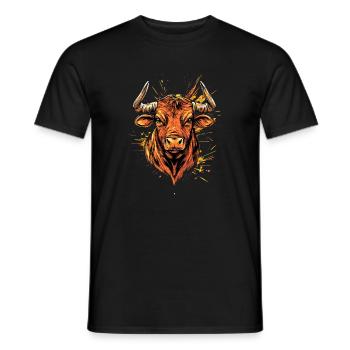 Stier Bulle Ochse Rind Bauernhof Kuh Taurus Bullen - Männer T-Shirt - Schwarz - Vorne - AI Model Male 178 light (178cm)