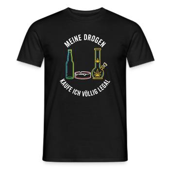 Mes drogues – tout à fait légales ! - T-shirt homme - noir - Devant - AI Model Male 178 light (178cm)