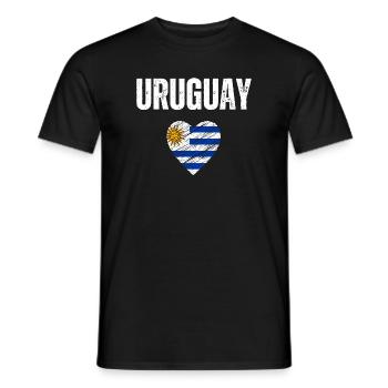 Ich liebe Uruguay, die Flagge von Uruguay - Männer T-Shirt - Schwarz - Vorne - AI Model Male 178 light (178cm)