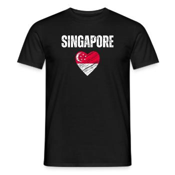 Ich liebe Singapur, die Flagge Singapurs - Männer T-Shirt - Schwarz - Vorne - AI Model Male 178 light (178cm)