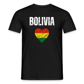 I love Bolivia, flag of Bolivia - Men's T-Shirt - black - Front - AI Model Male 178 light (178cm)