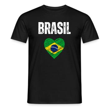 Ich liebe Brasilien, die Flagge Brasiliens - Männer T-Shirt - Schwarz - Vorne - AI Model Male 178 light (178cm)