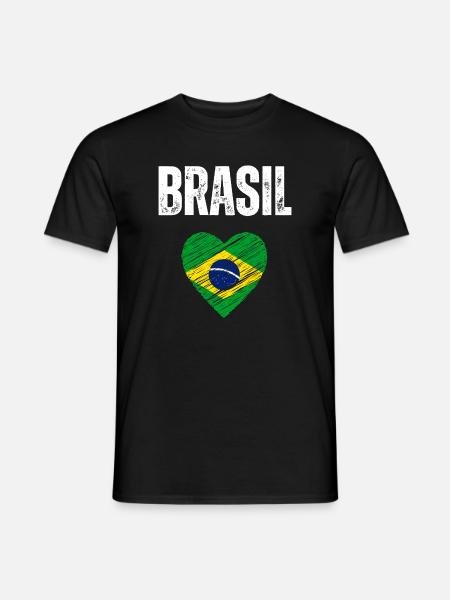 I love Brazil, flag of Brazil - Men's T-Shirt - black