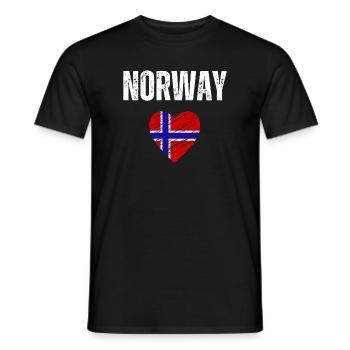 I love Norway, flag of Norway - Men's T-Shirt - black - Front - AI Model Male 178 light (178cm)