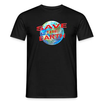 Save the Earth - Men's T-Shirt - black - Front - AI Model Male 178 light (178cm)