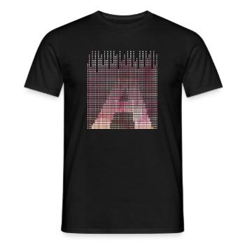 Géométrie abstraite lettre A, nom de Bu en rose - T-shirt homme - noir - Devant - AI Model Male 178 light (178cm)