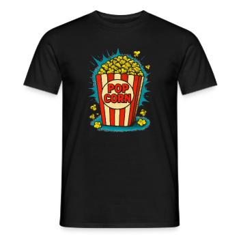 Popcorn - Männer T-Shirt - Schwarz - Vorne - AI Model Male 178 light (178cm)