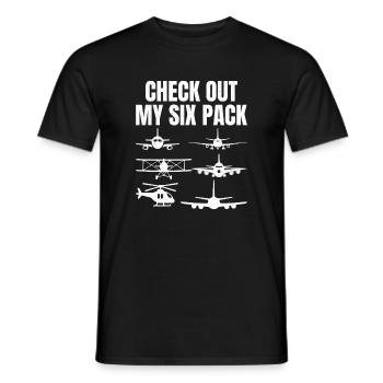 Check out my six Pack - Men's T-Shirt - black - Front - AI Model Male 178 light (178cm)