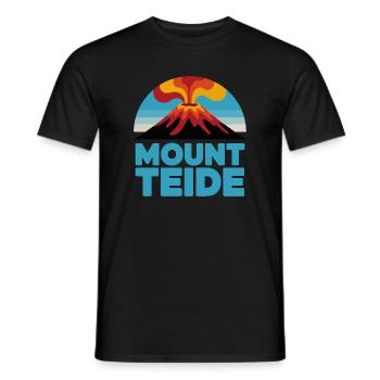 Mount Teide Cycling Volcano Art - Men's T-Shirt - black - Front - AI Model Male 178 light (178cm)