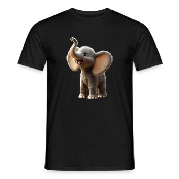 Elephant Trunk Africa Safari Wilderness Elephant - Men's T-Shirt - black - Front - AI Model Male 178 light (178cm)