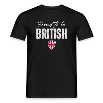 Proud British, Made in the UK - Men's T-Shirt - black - Front - AI Model Male 178 light (178cm)