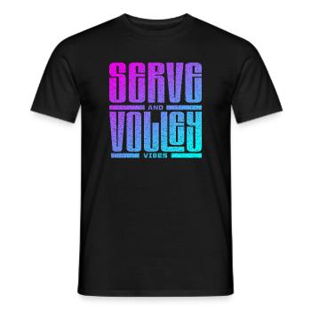 Tennis : service et volée - T-shirt homme - noir - Devant - AI Model Male 178 light (178cm)