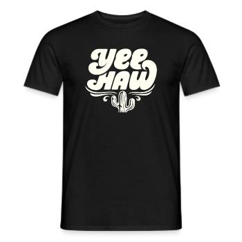 YEE HAW Cowboy Rodeo - Men's T-Shirt - black - Front - AI Model Male 178 light (178cm)