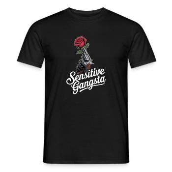 Sensitive Gangsta - Men's T-Shirt - black - Front - AI Model Male 178 light (178cm)