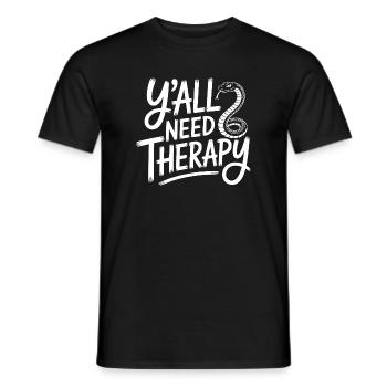 Y'all Need Therapy - Men's T-Shirt - black - Front - AI Model Male 178 light (178cm)