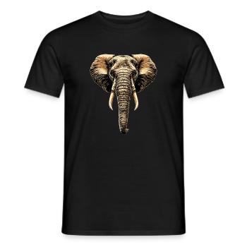 Elephant Trunk Africa Safari Wilderness Elephant - Men's T-Shirt - black - Front - AI Model Male 178 light (178cm)