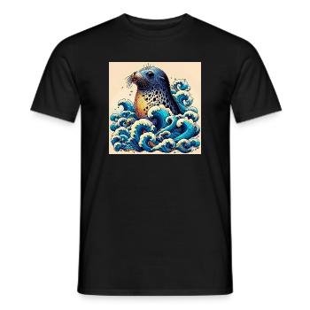 seal - Men's T-Shirt - black - Front - AI Model Male 178 light (178cm)