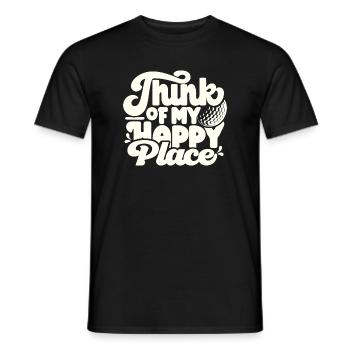 Golf & Golf Happy Place - Men's T-Shirt - black - Front - AI Model Male 178 light (178cm)