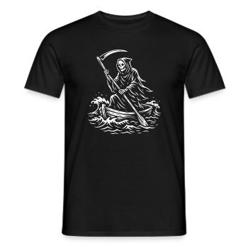 Makabres Sensenmann-Bootsdesign - Männer T-Shirt - Schwarz - Vorne - AI Model Male 178 light (178cm)