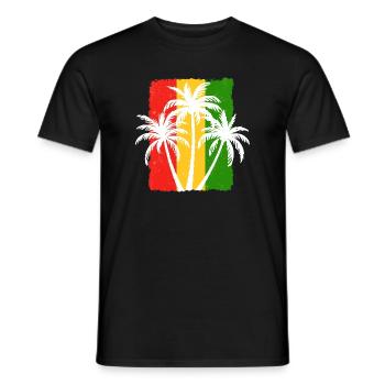 Tropische Sonnenuntergangspalmen-Silhouette - Männer T-Shirt - Schwarz - Vorne - AI Model Male 178 light (178cm)