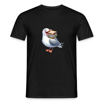 Mer du Nord Mer Baltique Mouette Mouettes Hareng maritime - T-shirt homme - noir - Devant - AI Model Male 178 light (178cm)
