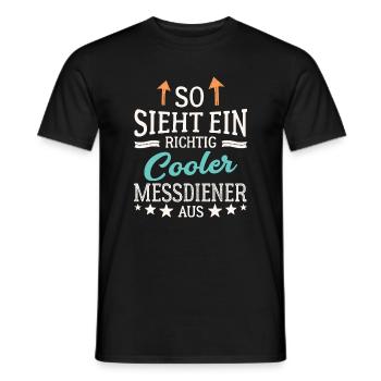 So sieht ein cooler Messdiener aus Ministrant - Männer T-Shirt - Schwarz - Vorne - AI Model Male 178 light (178cm)