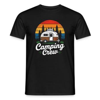 Retro Camping Crew Wohnwagen - Männer T-Shirt - Schwarz - Vorne - AI Model Male 178 light (178cm)