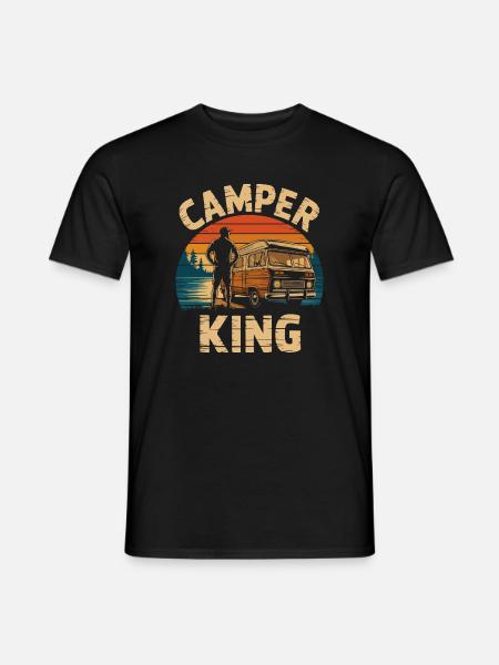 Vintage Camper King Sunset Design - Men's T-Shirt - black