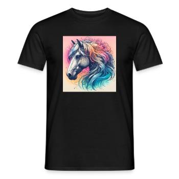horse - Men's T-Shirt - black - Front - AI Model Male 178 light (178cm)