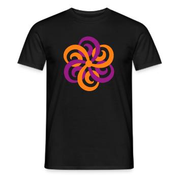 Double Triskele Yoga Mandala Ornement Décoration Florale - T-shirt homme - noir - Devant - AI Model Male 178 light (178cm)