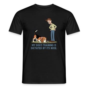 My dog's training is carried out by his nose. - Men's T-Shirt - black - Front - AI Model Male 178 light (178cm)