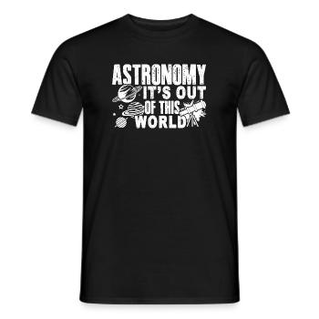 Astronaut Astronomy It's Out Of This World - Men's T-Shirt - black - Front - AI Model Male 178 light (178cm)