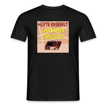 TÄNZER SPRÜCHE TANZEN SCHALLPLATTE - Männer T-Shirt - Schwarz - Vorne - AI Model Male 178 light (178cm)