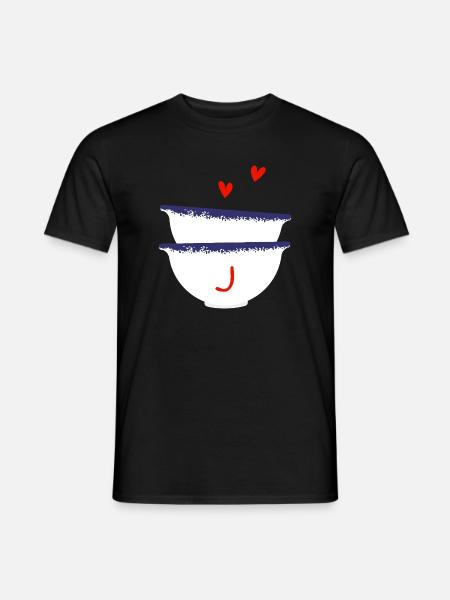 Letter J Breton bowls - Men's T-Shirt - black