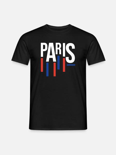 Pariser Typografie mit Flaggenakzenten - Männer T-Shirt - Schwarz