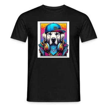 dog - Men's T-Shirt - black - Front - AI Model Male 178 light (178cm)