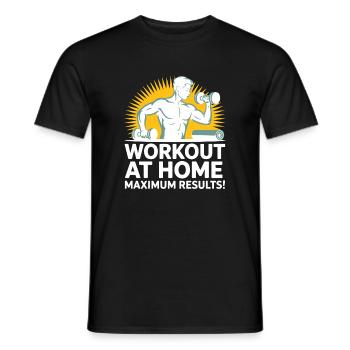 Fitness Motivation Home Workout Design - Männer T-Shirt - Schwarz - Vorne - AI Model Male 178 light (178cm)