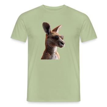 Kangourou Australie Outback Kangourous mignons sauvages - T-shirt homme - vert sauge - Devant - AI Model Male 178 light (178cm)