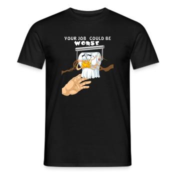 Rouleau de papier toilette d’urgence votre travail pourrait être pire - T-shirt homme - noir - Devant - AI Model Male 178 light (178cm)