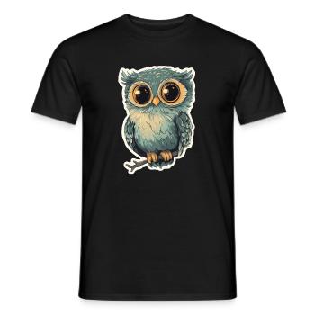 Owl - Men's T-Shirt - black - Front - AI Model Male 178 light (178cm)