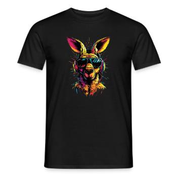 Kangourou Australie Outback Kangourous mignons sauvages - T-shirt homme - noir - Devant - AI Model Male 178 light (178cm)