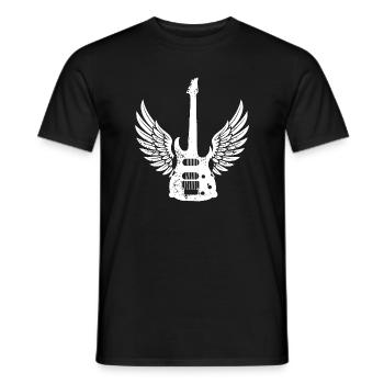 Ailes de guitare Cadeau artistique - T-shirt homme - noir - Devant - AI Model Male 178 light (178cm)