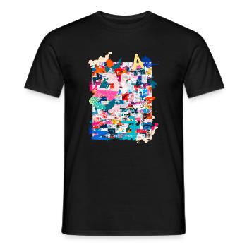 Pattern ,Pop Art , Art,Collage, Art,Newspaper, Typo - Men's T-Shirt - black - Front - AI Model Male 178 light (178cm)