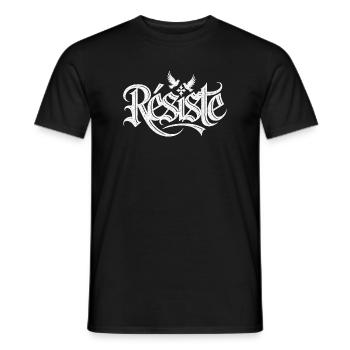 Design Graphique avec Doves et Symbole de Paix - T-shirt homme - noir - Devant - AI Model Male 178 light (178cm)